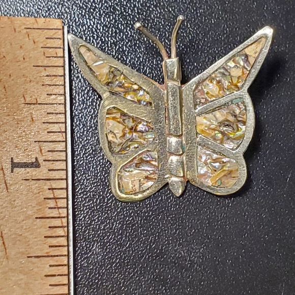 Butterfly Pendant with unique inlay 925 sterling silver - Picture 2 of 14